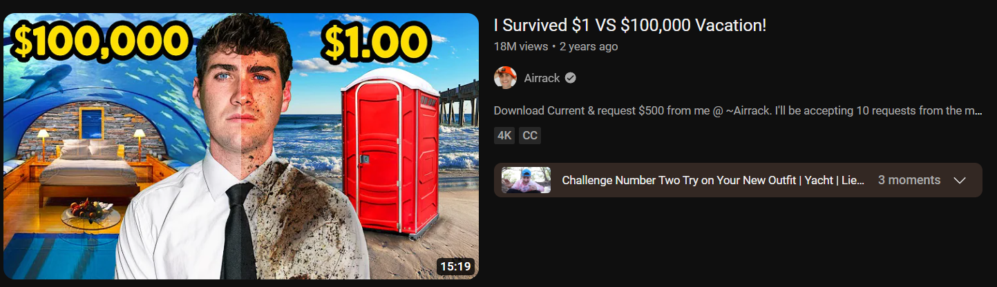 I Survived $1 VS $100,000 Vacation!