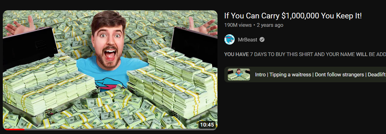 If You Can Carry $1,000,000 You Keep It!