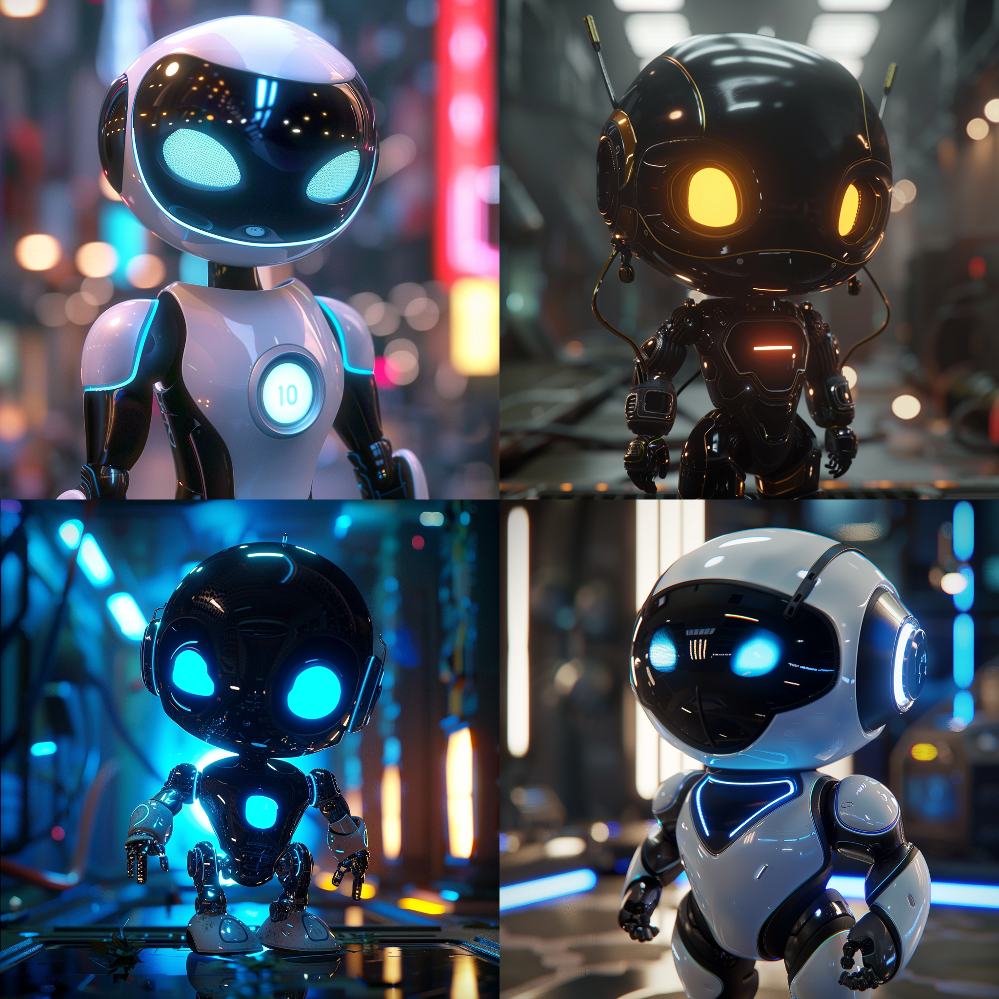 small robot, cute, pixar, unreal engine, tron, hyper detailed, volumetric lighting